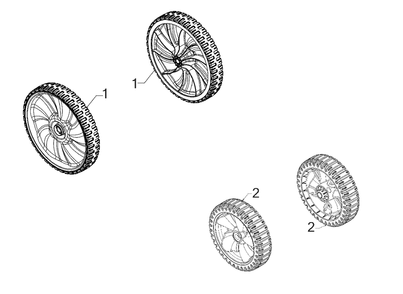 Wheels Diagram and Parts List for 11A-B2A9345 2020 Yard Machines Lawn Mower